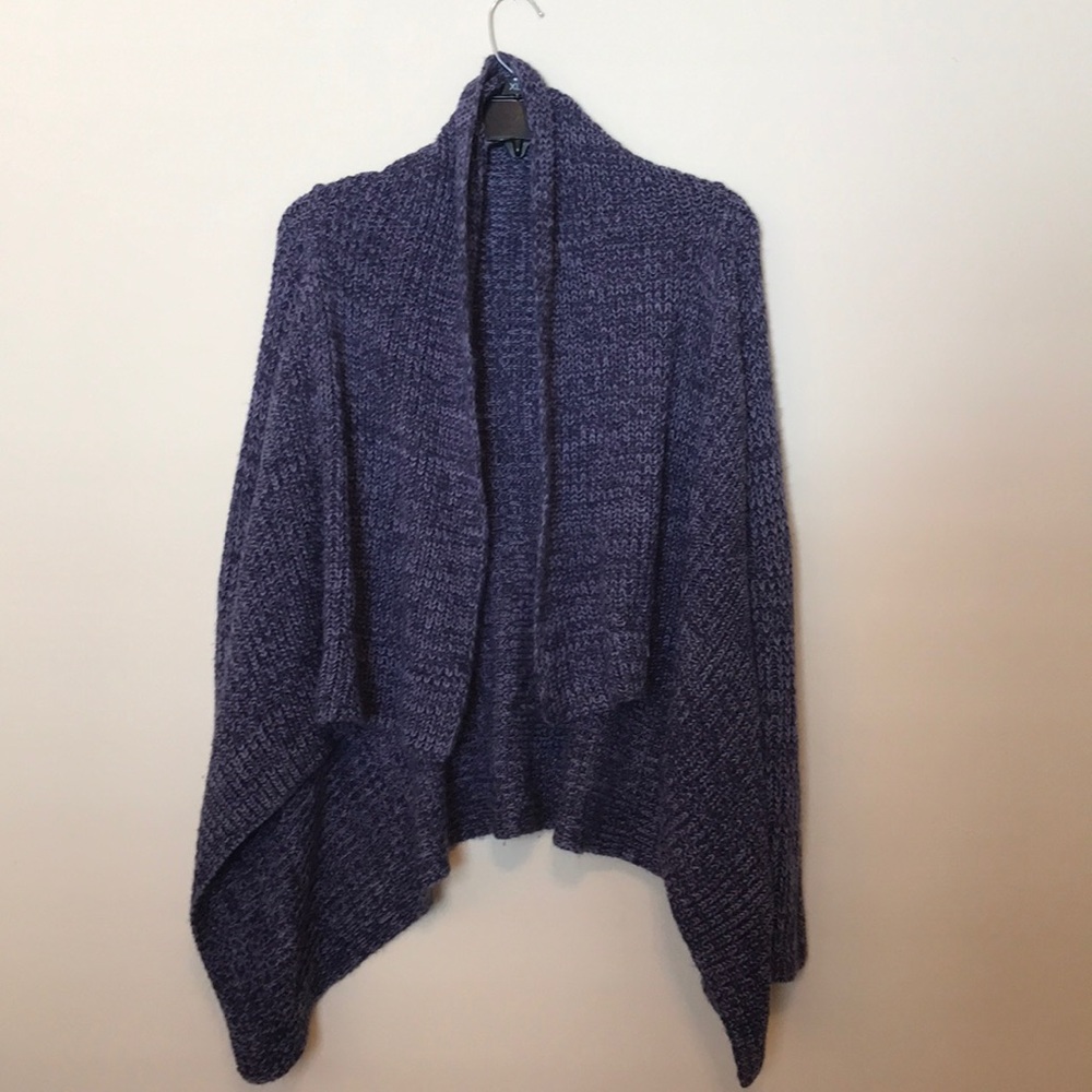 Purple Knit Long Sleeve Cardigan